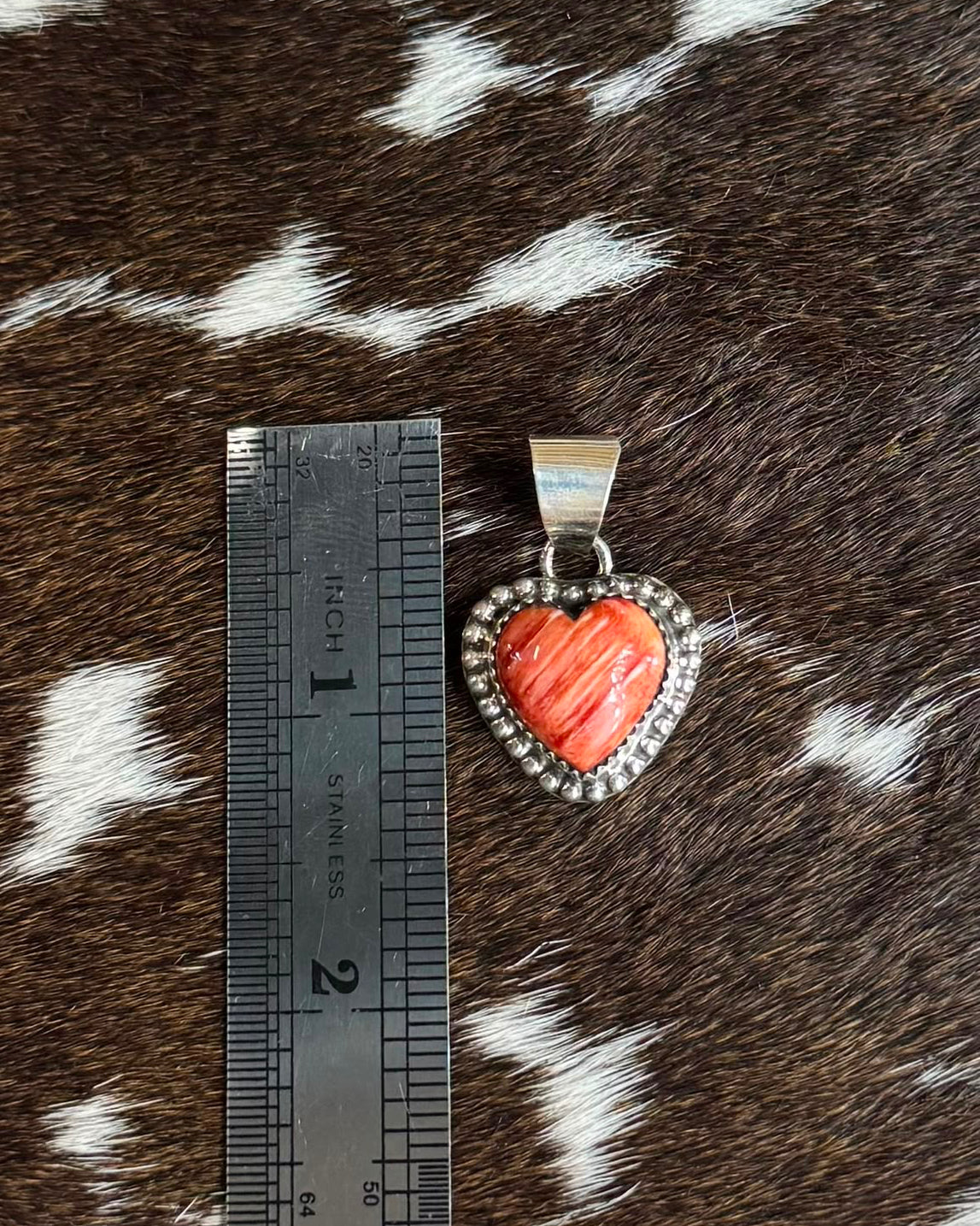 Orange Spiny Heart Pendant * Native