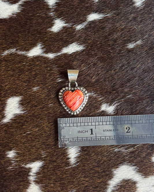 Orange Spiny Heart Pendant * Native
