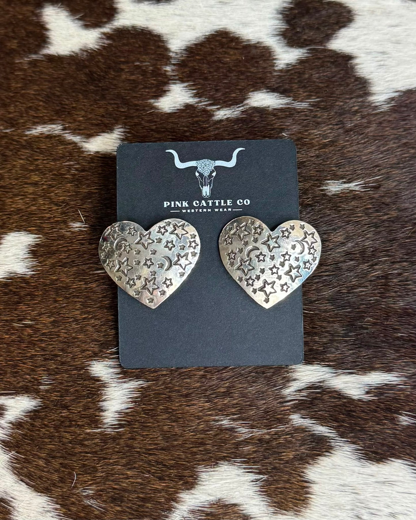 Heart Shape Moon & Stars Earrings *Native