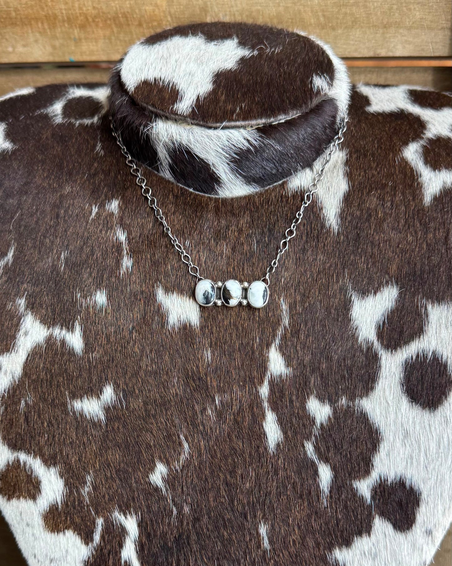 3 Stone White Buffalo Necklace * Native