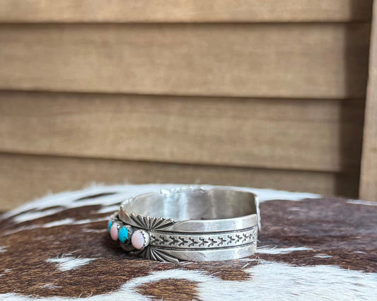 Turquoise & Pink Conch Cuff *Native