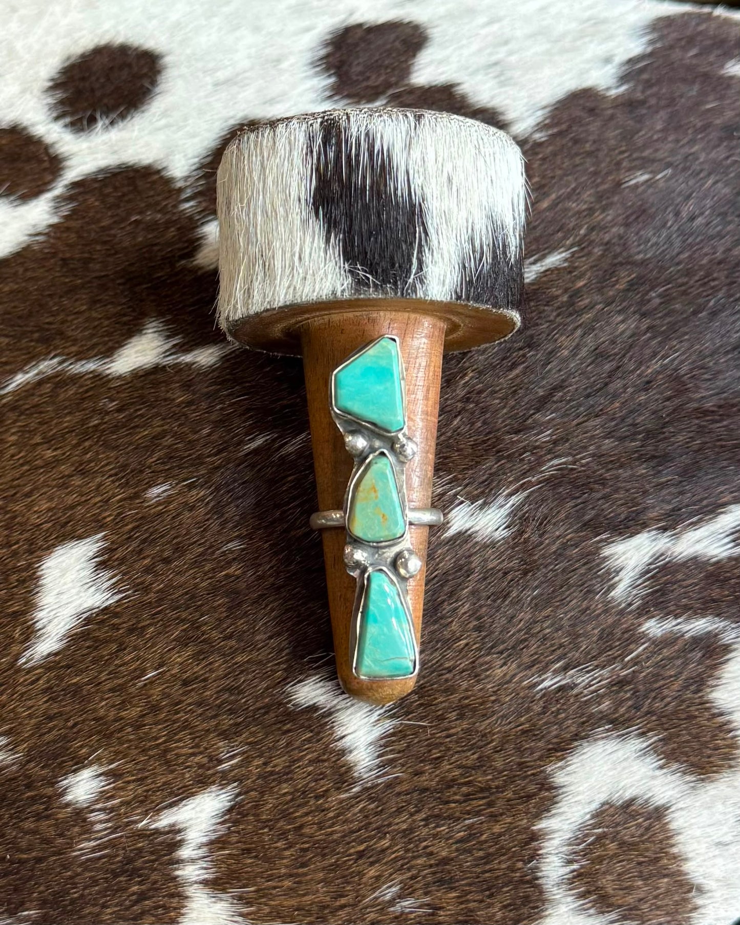 3 Stone Turquoise Sterling Ring *Native