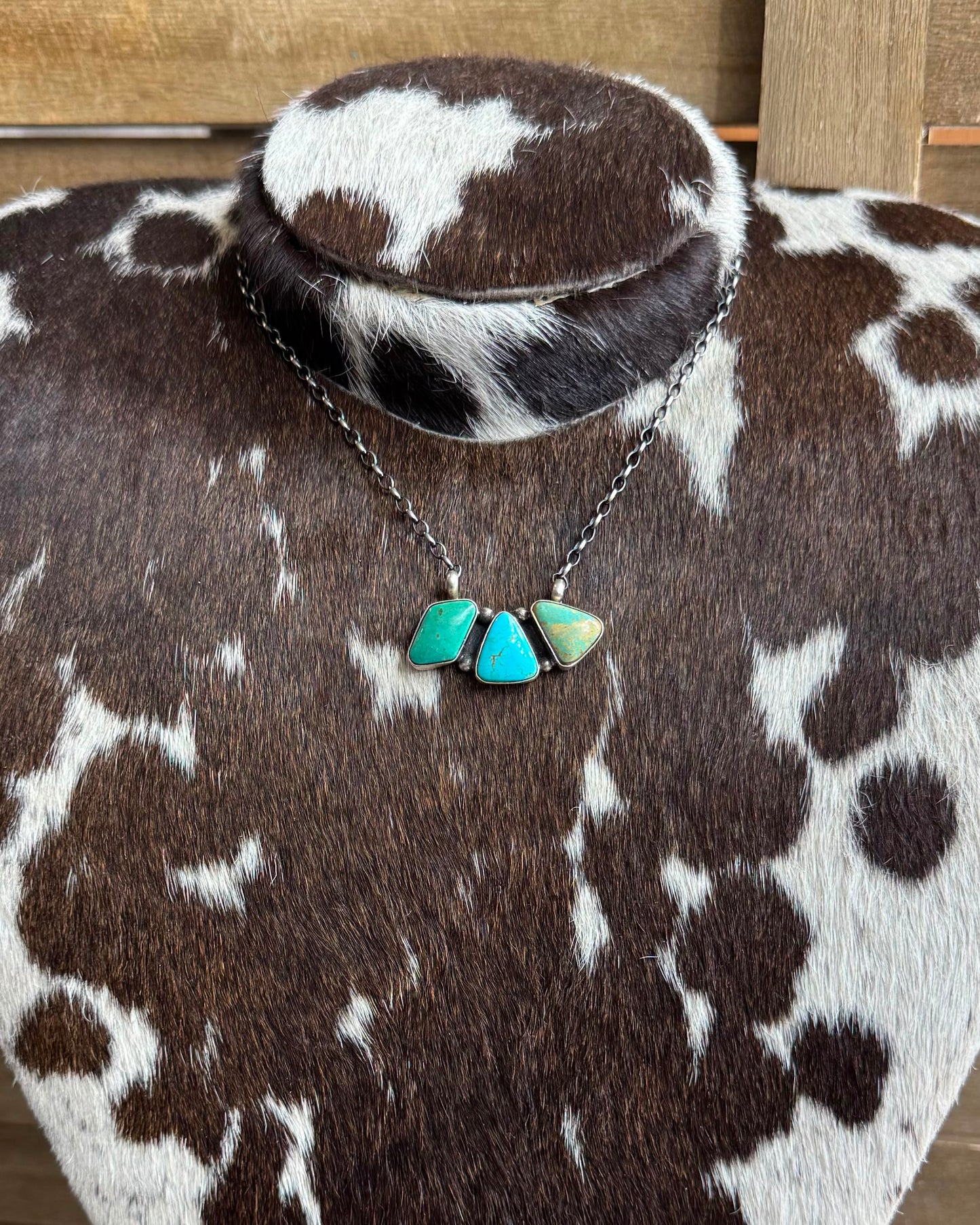 Kingman 3 Stone Necklace *Native