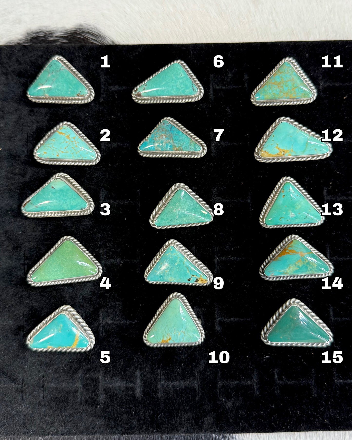 Adjustable Dixon Turquoise Green Dorito Ring *Native