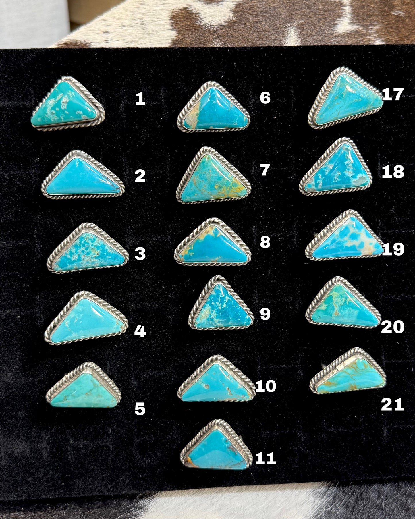 Adjustable Dixon Turquoise Blue Dorito Ring *Native