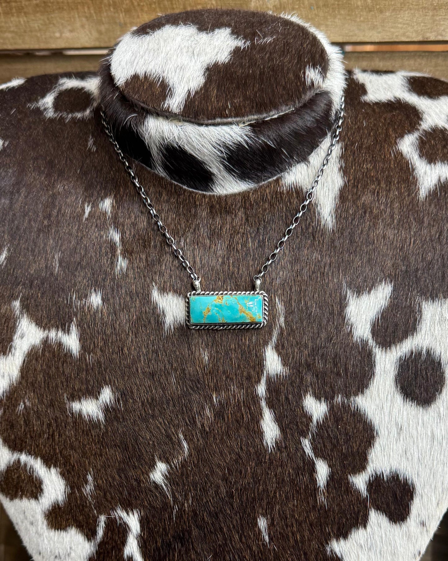Simple Turquoise Bar Necklace *Native