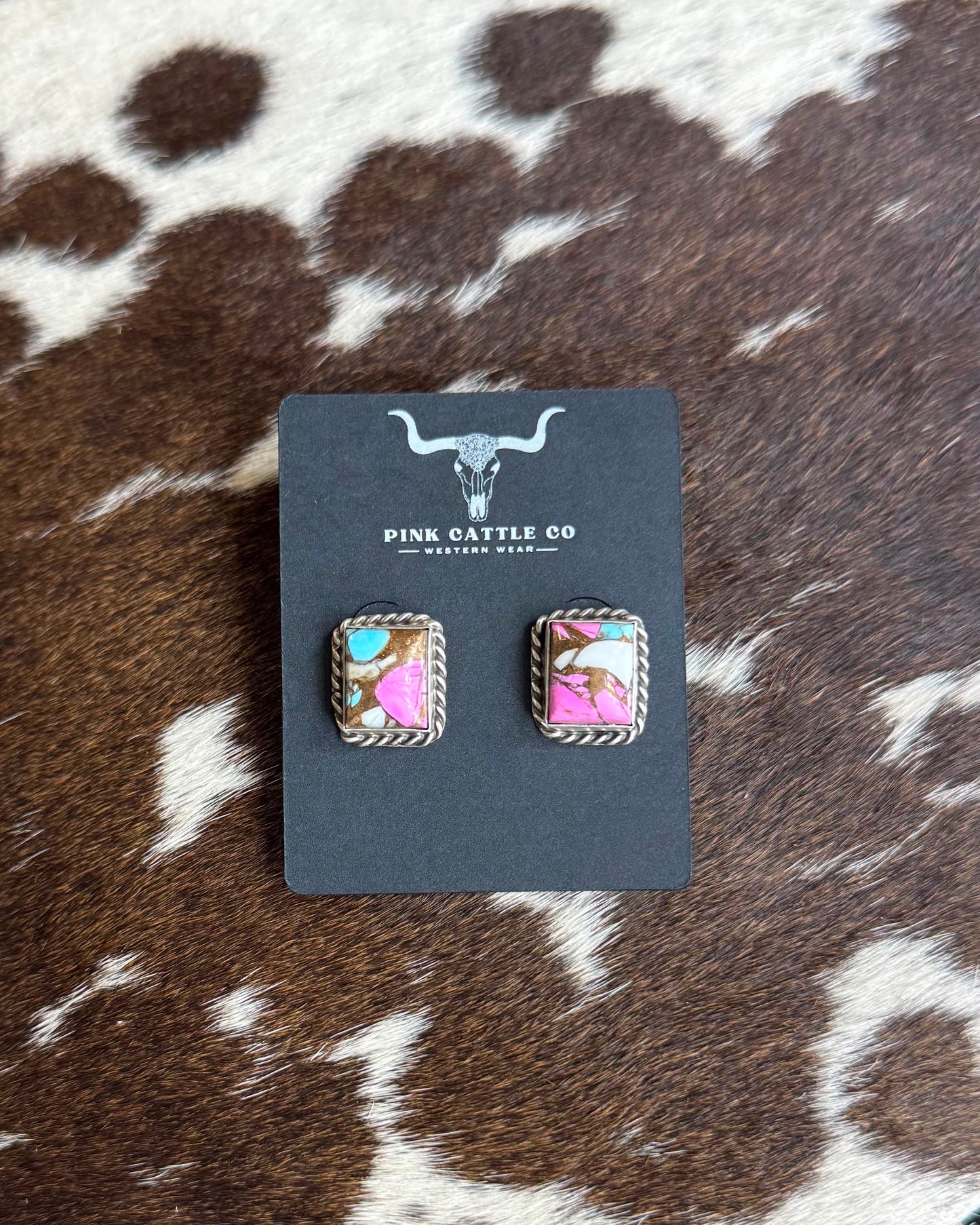 Cotton Candy Square Earrings *Native