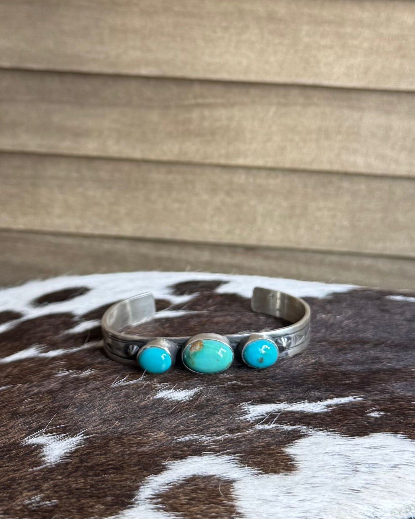 3 Stone Turquoise Cuff *Native