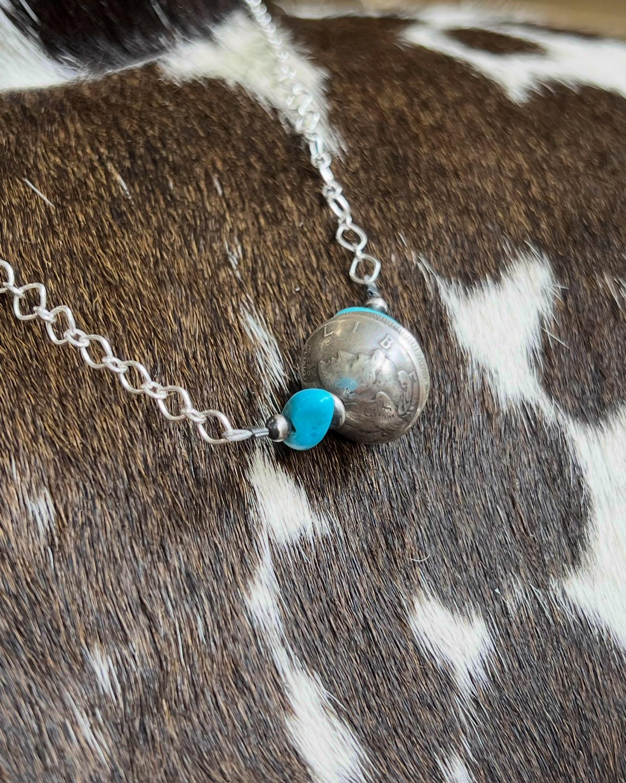 Domed Liberty Coin Bead Necklace