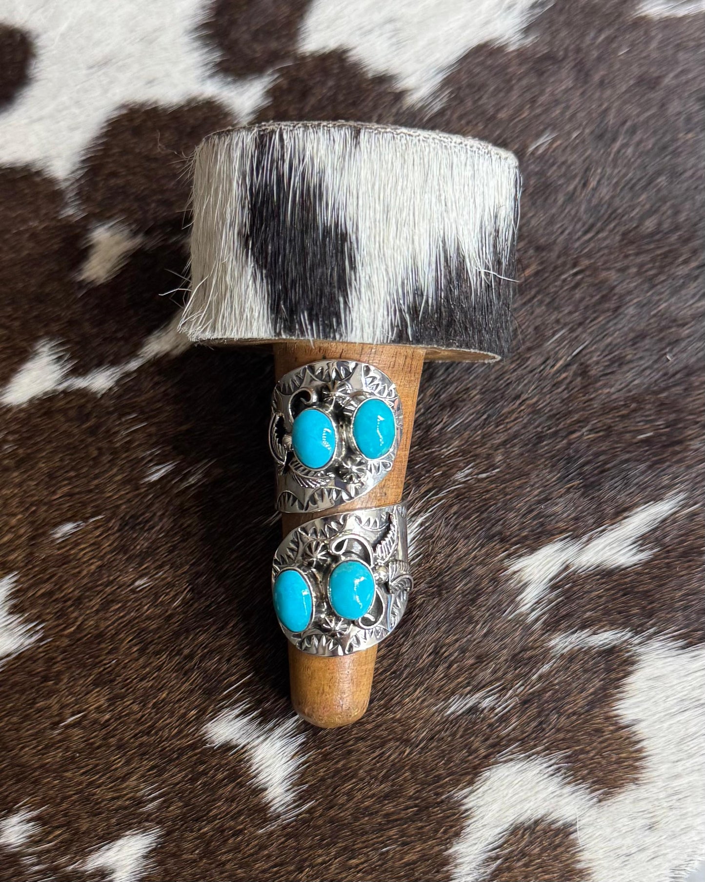 Chunky Double Turquoise Wrap Ring *Native