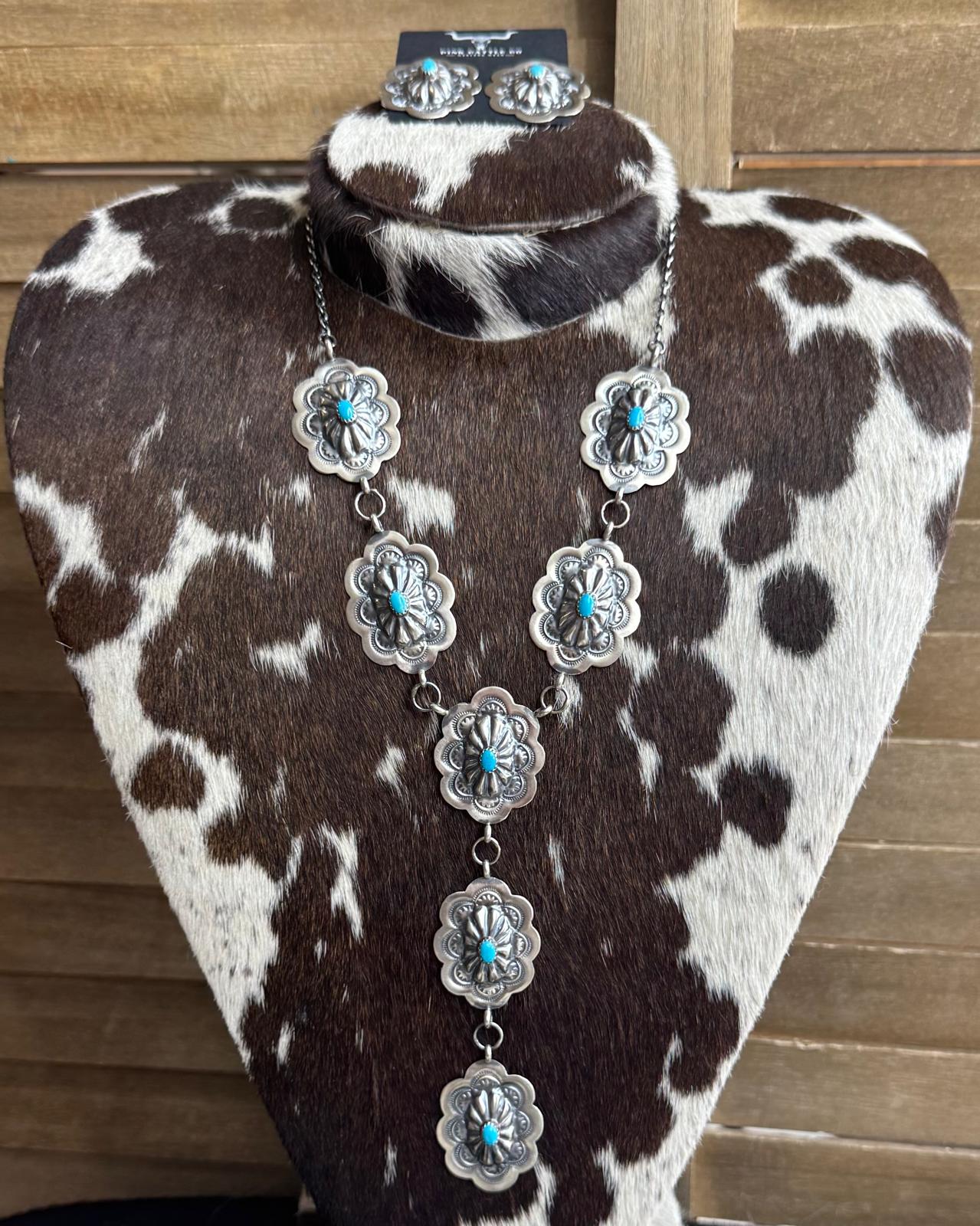 Turquoise Concho Lariat *Native