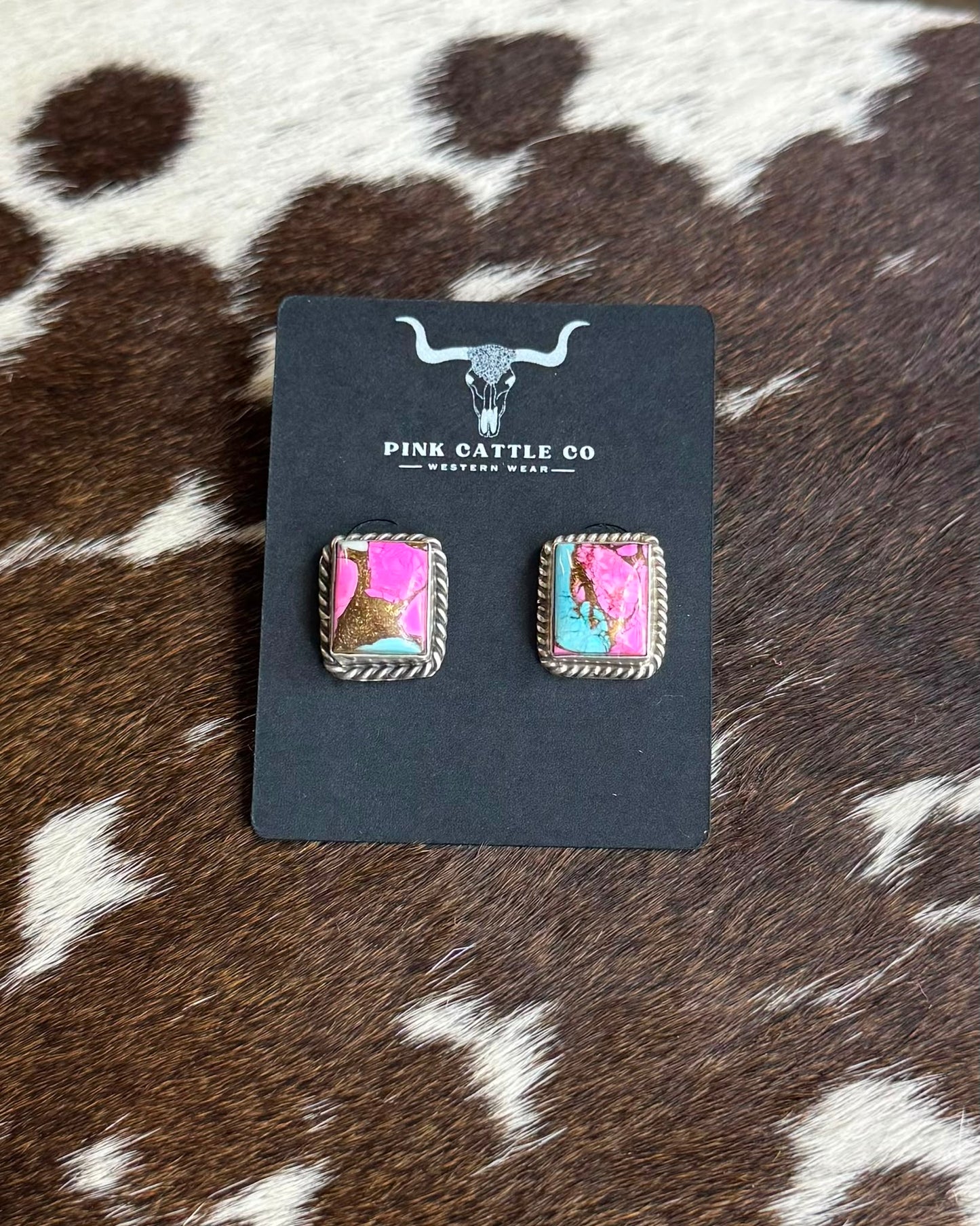 Cotton Candy Square Earrings *Native