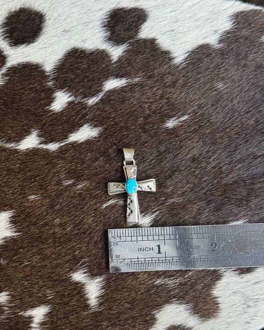 Kingman Turquoise Cross Pendant *Native