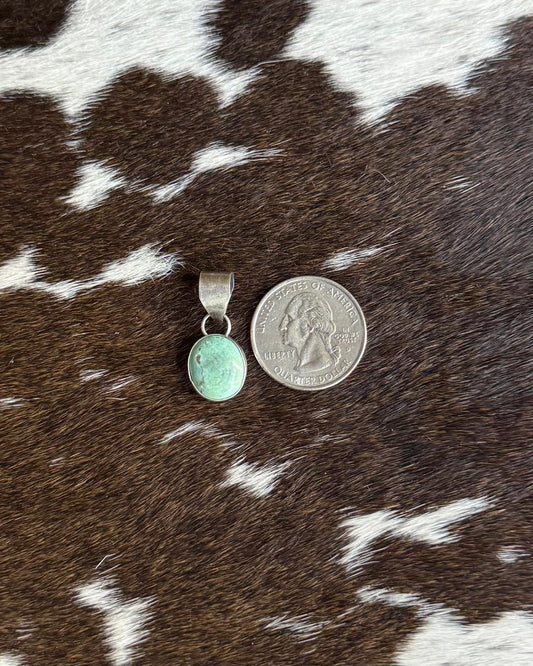 Round Green Kingman Pendant *Native