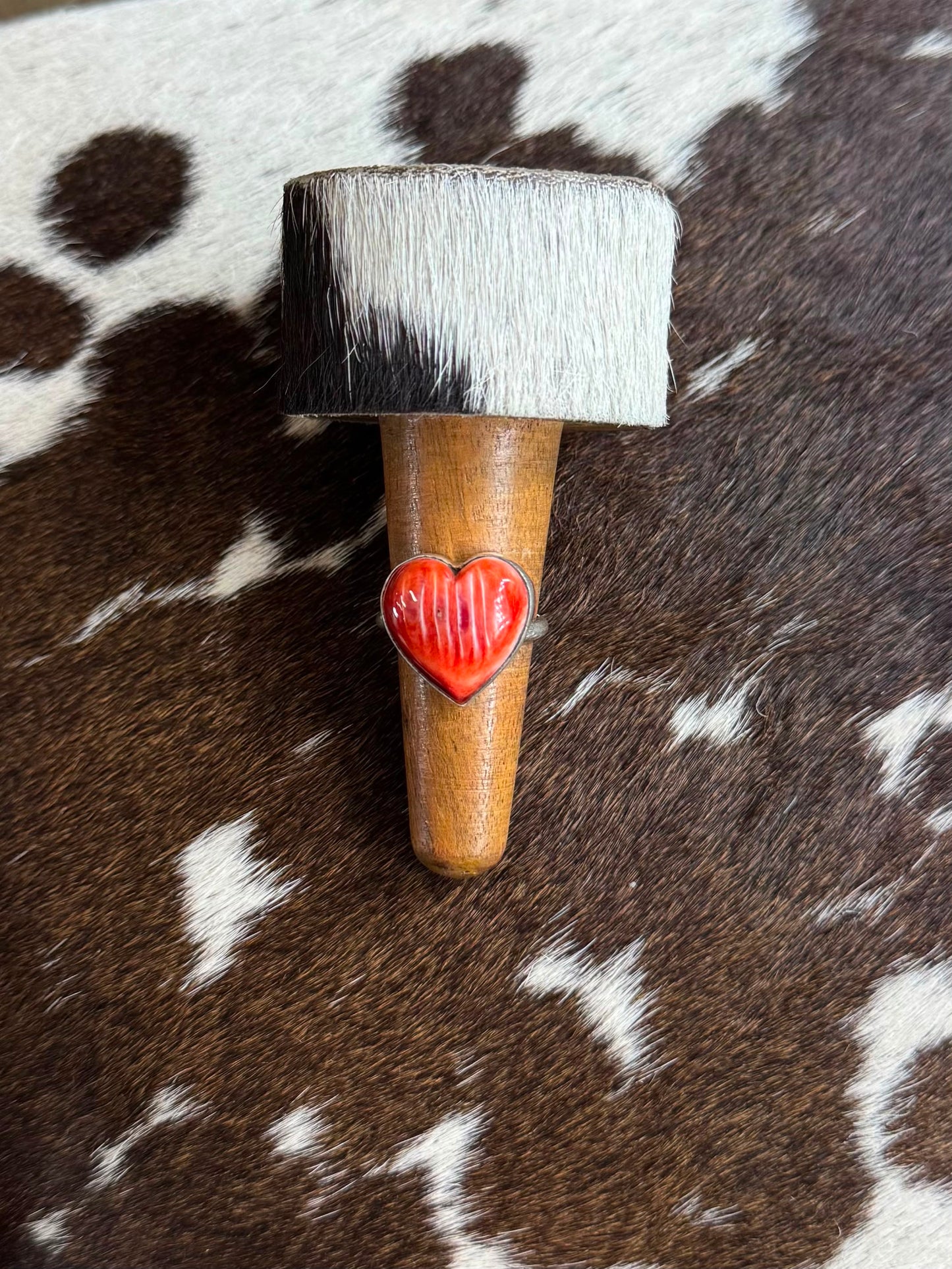 Red Spiny Heart Ring *Native