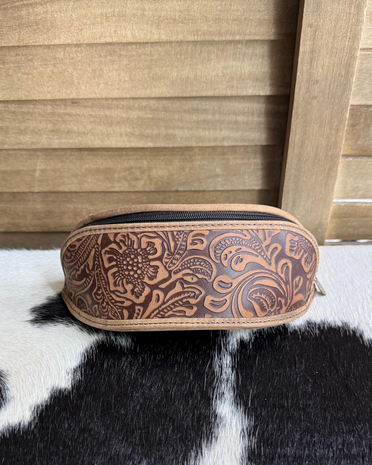 Brown Tooled Sunglasse Case
