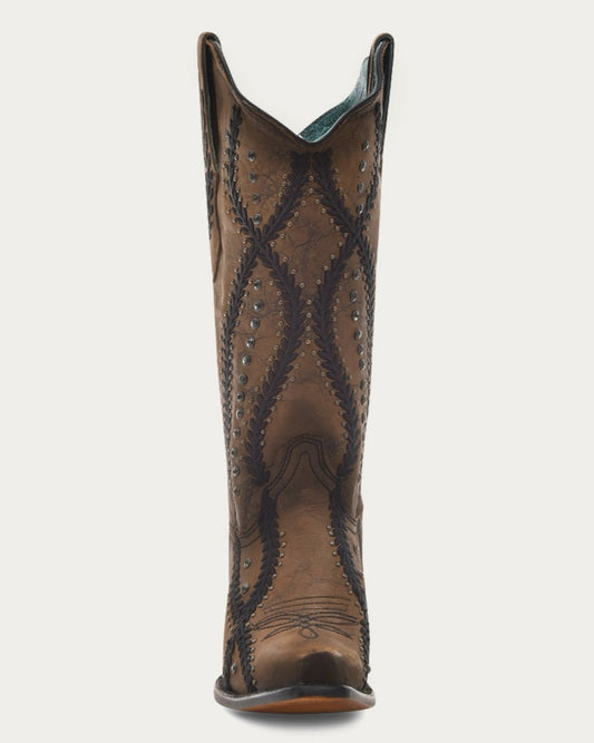 CORRAL brand Crystal Embroidery Stud Cowgirl Boots