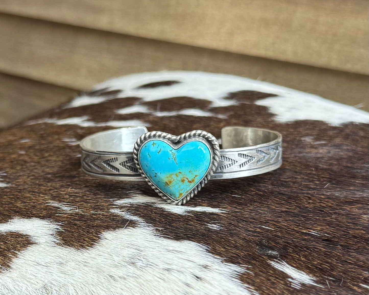 Turquoise Heart Cuff *Native