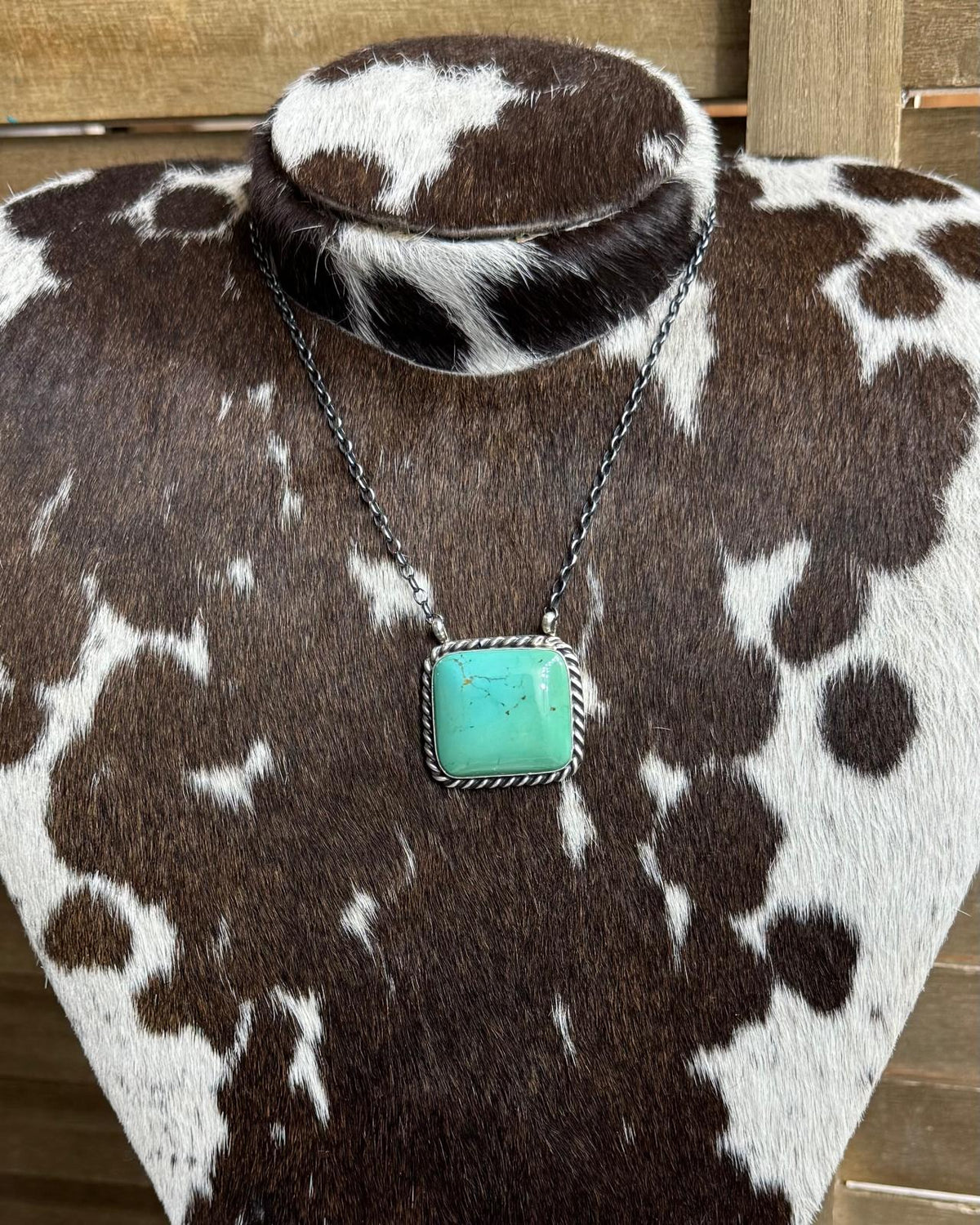 Kingman Turquoise Square Necklace *Native