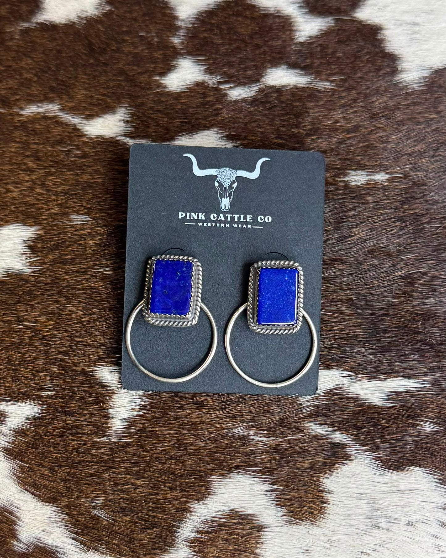Small Stud Lapis Hoops *Native