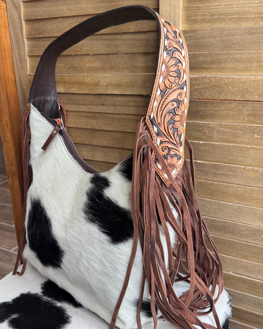 Cowhide Fringe Shoulder Bag