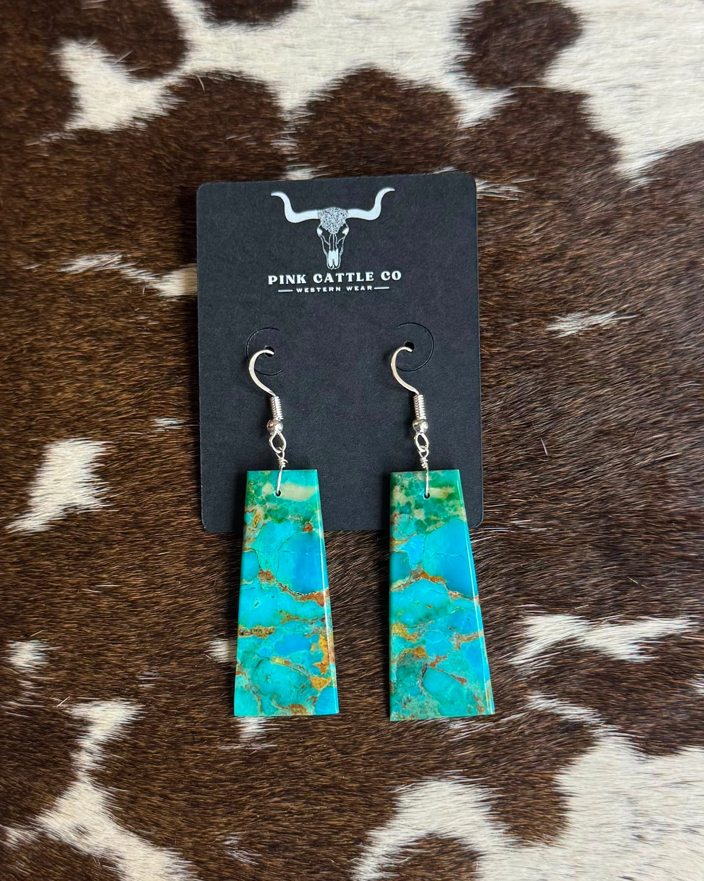 Turquoise Slab Earrings *Native