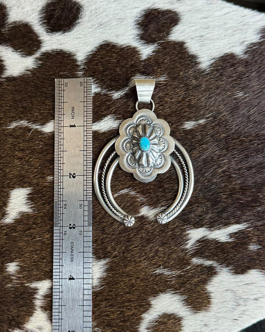Turquoise Concho Naja Pendant *Native