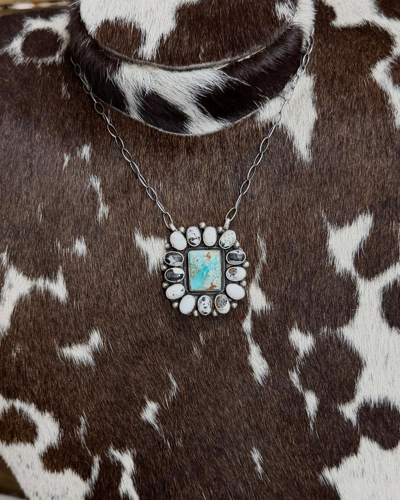18" White Buffalo & Turquoise Necklace *Native