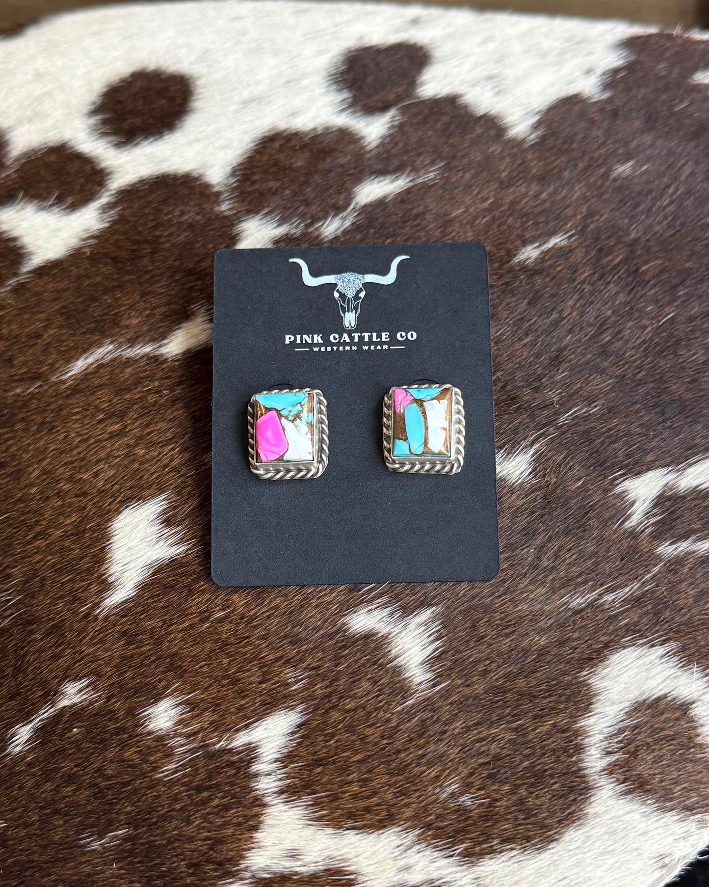 Cotton Candy Square Earrings *Native