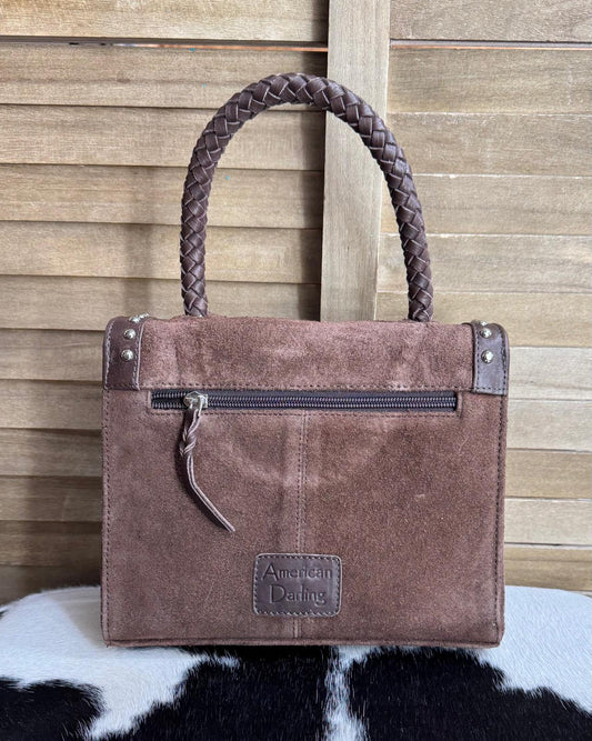 Brown Suede Snaffle Bit Handbag