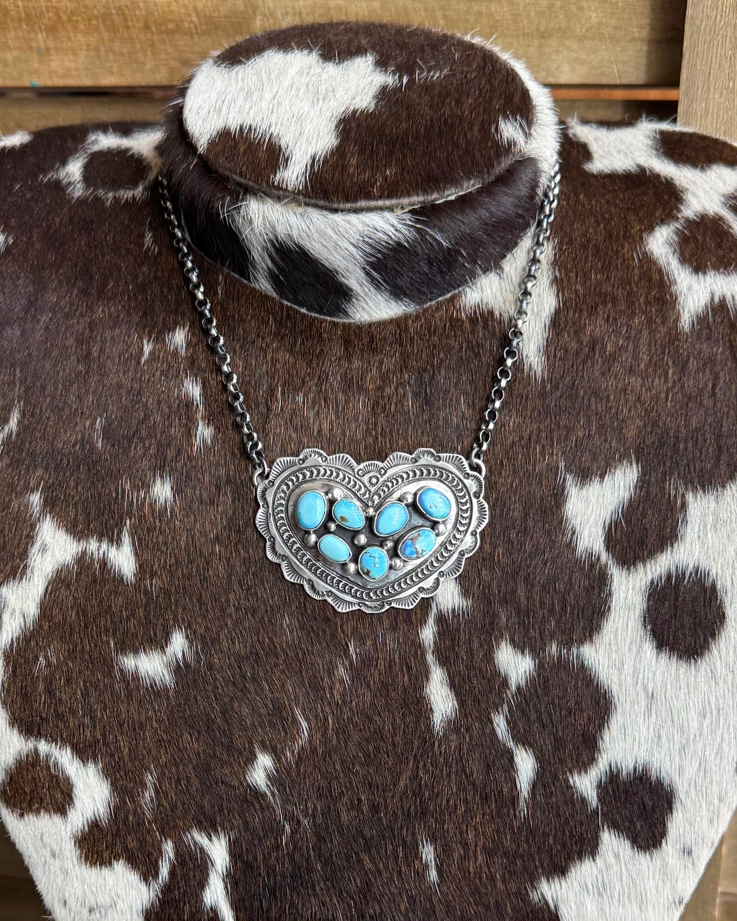 Pebbled Golden Hills Heart Necklace *Native