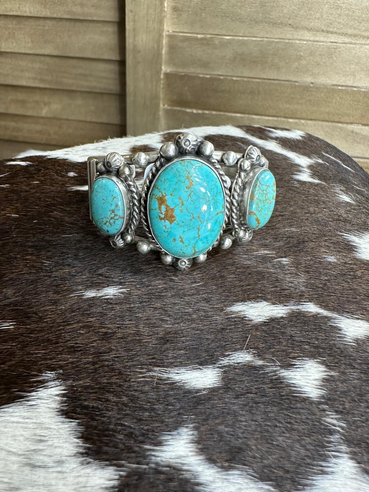 3 Stone Turquoise Cuff *Native