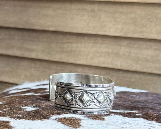 All Silver Diamond Cuff *Native