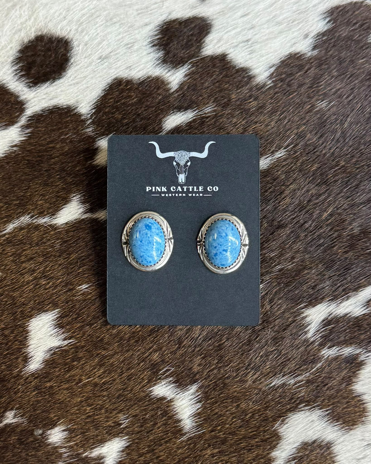 Denim Lapis Stud Earrings *Native