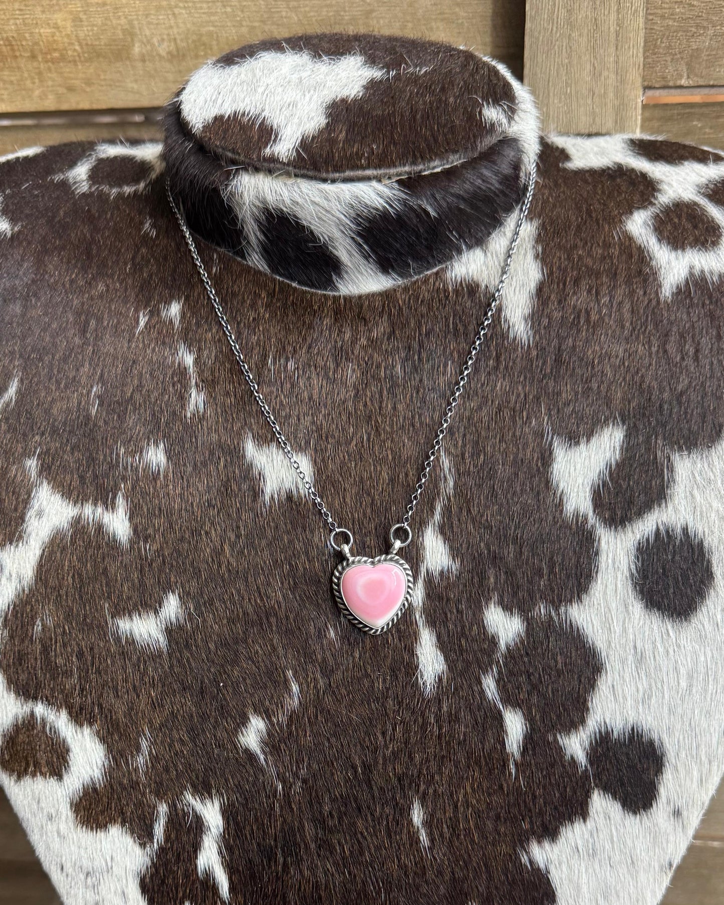 Pink Conch Heart Necklace *Native