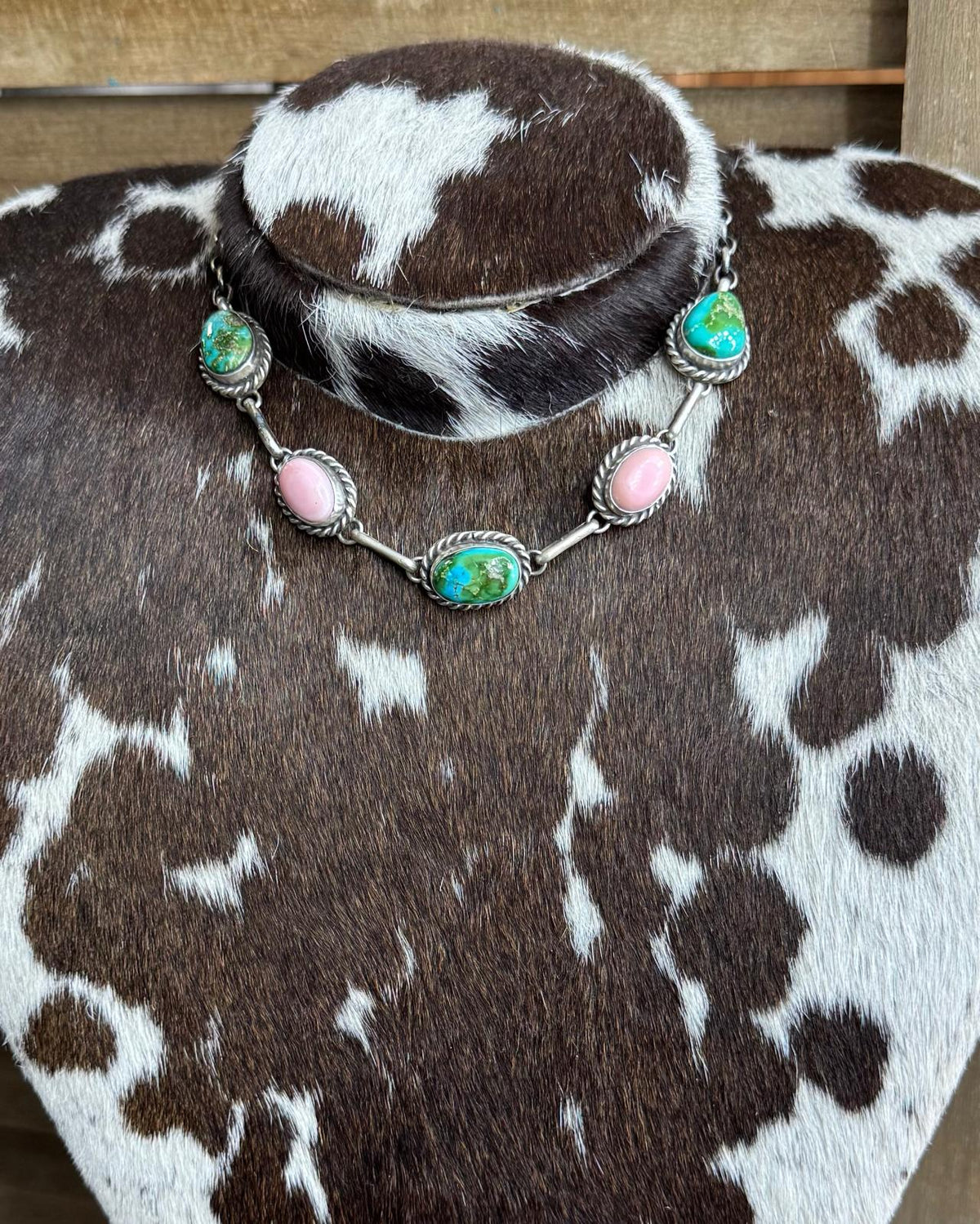 Pink Conch & Sonoran 5 Stone Choker *Native