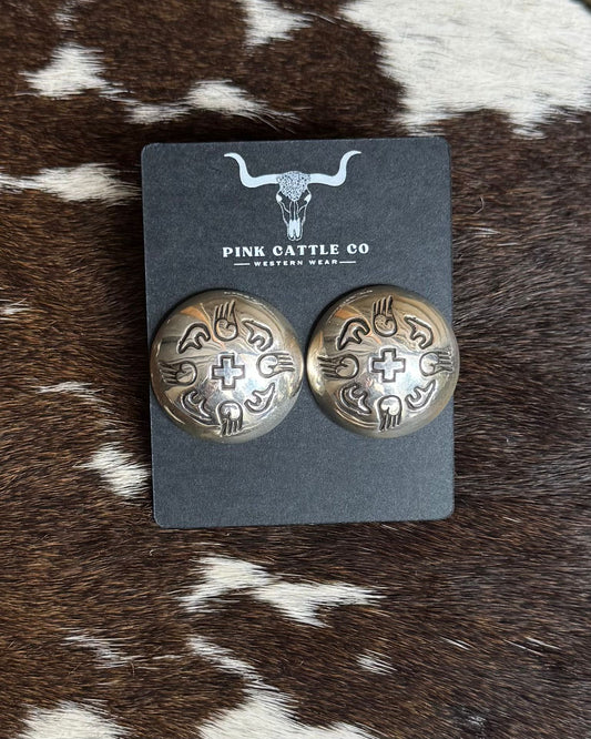 Pattern Pillow Pearl Earrings *Native