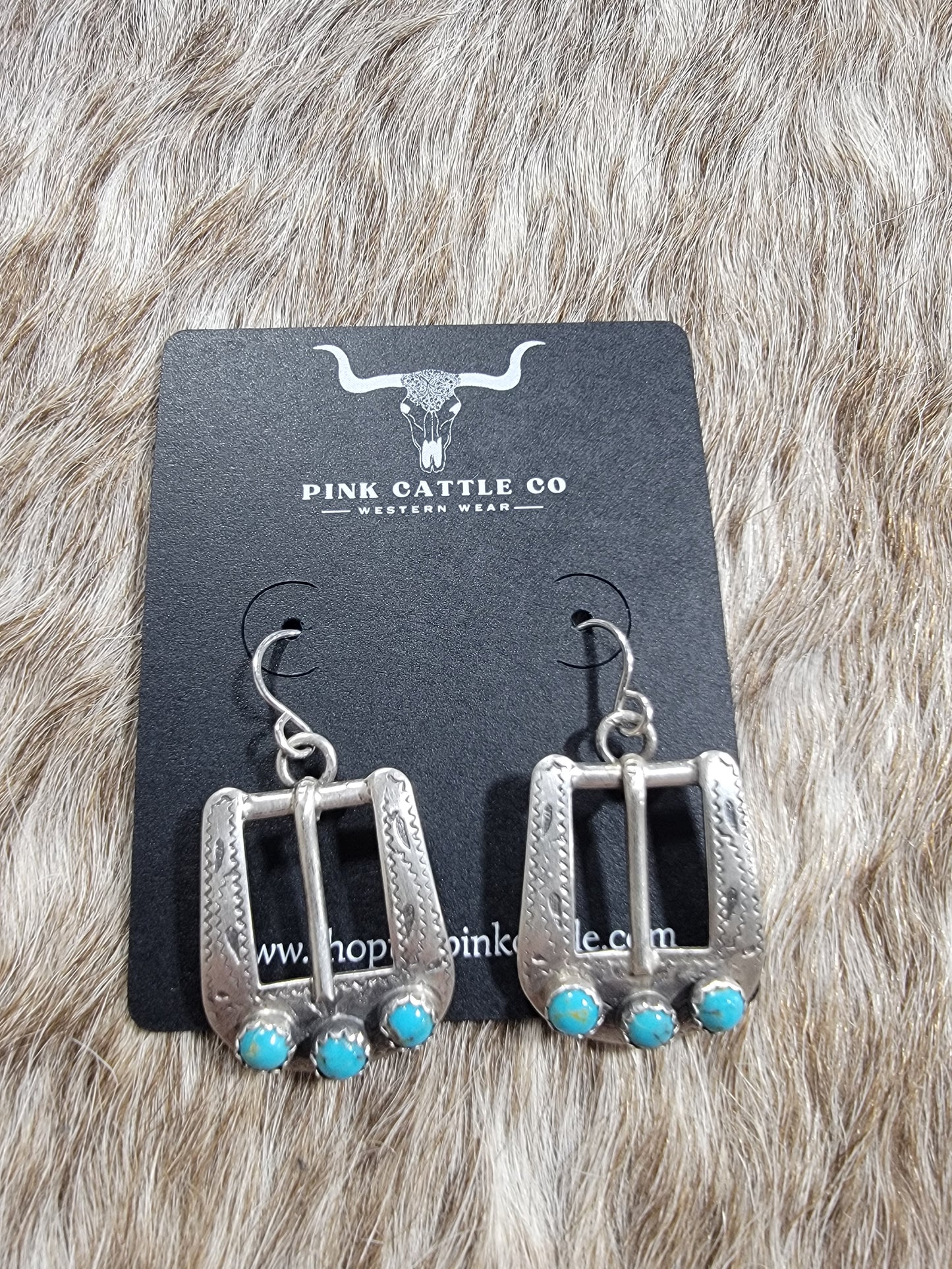 Belt Buckle Dangle Earrings