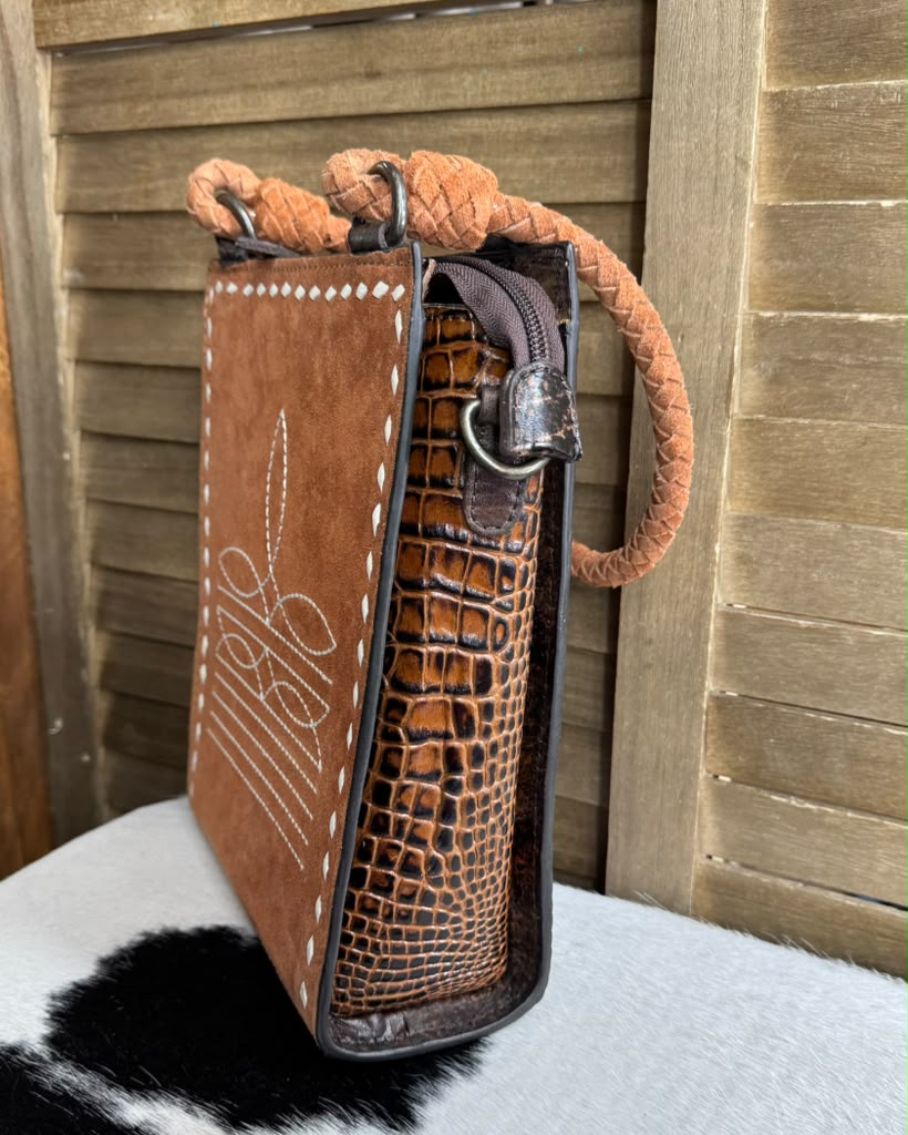 Rust Boot Stitch Tote