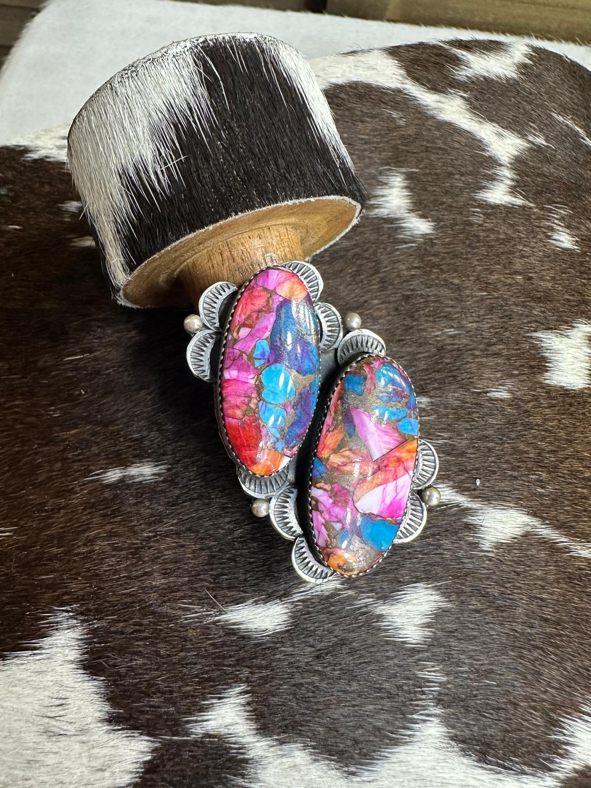 Tia Long Pink Dhalia Adj Ring *Native