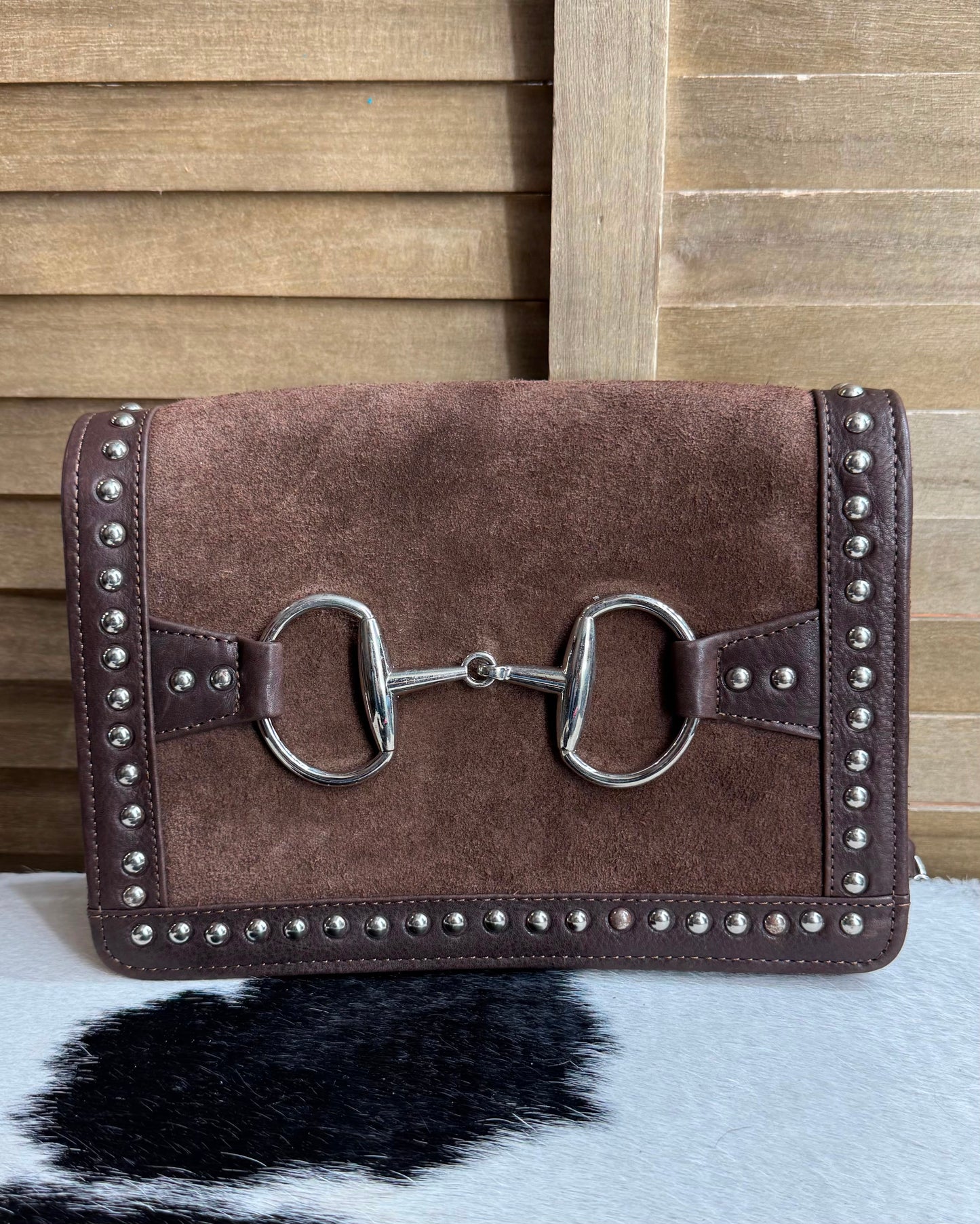 Snaffle Bit Brown Crossbody