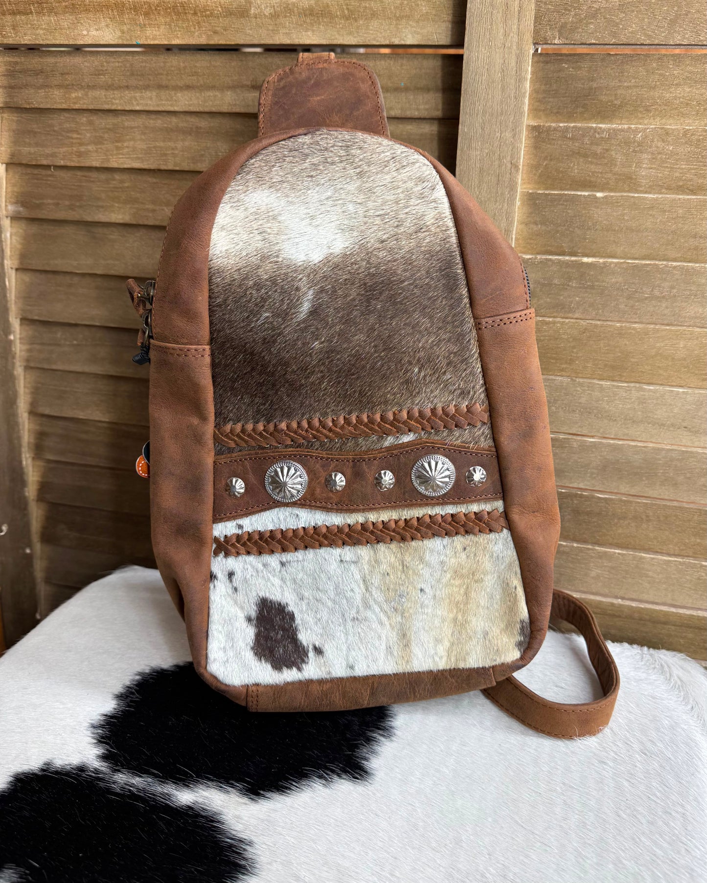Concho Cowhide Sling