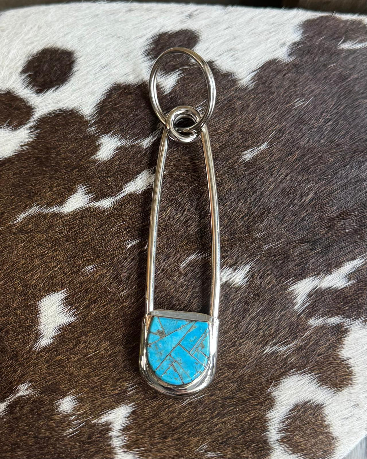 Inlay Blue Turquoise Safety Pin *Native