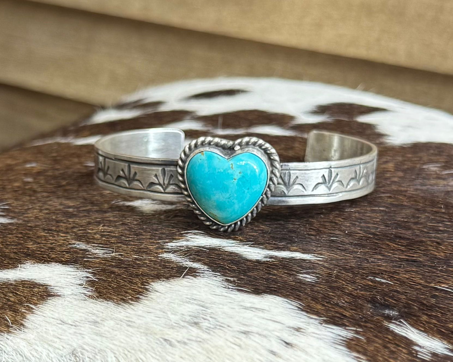 Turquoise Heart Cuff *Native