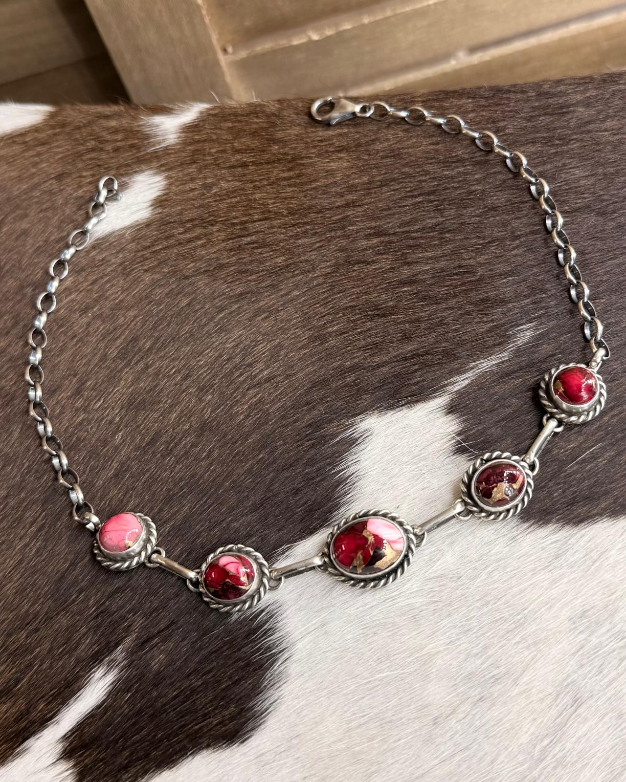 Rose Dahlia 5 Stone Choker *Native