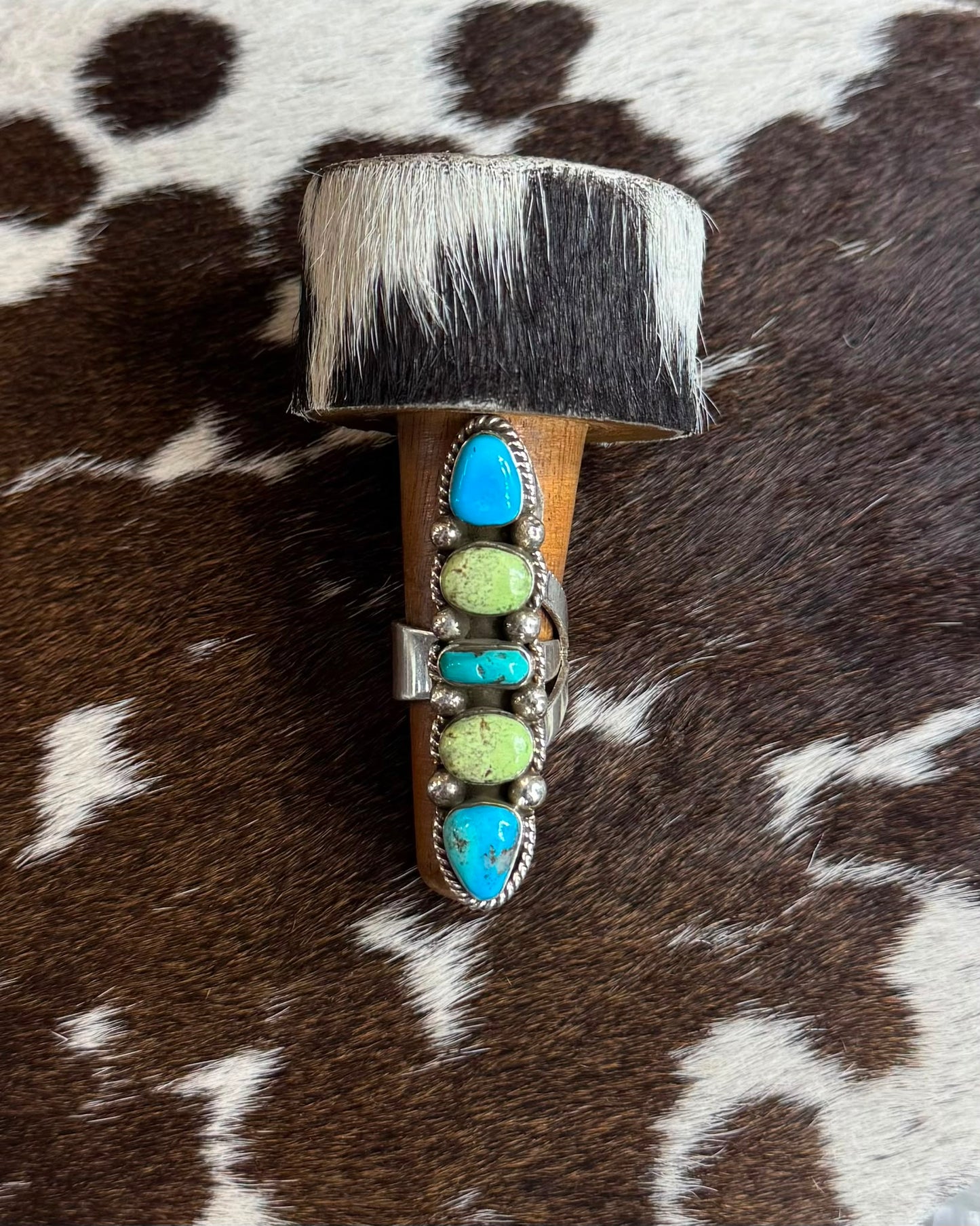 Green & Turquoise 5 Stone Ring *Native
