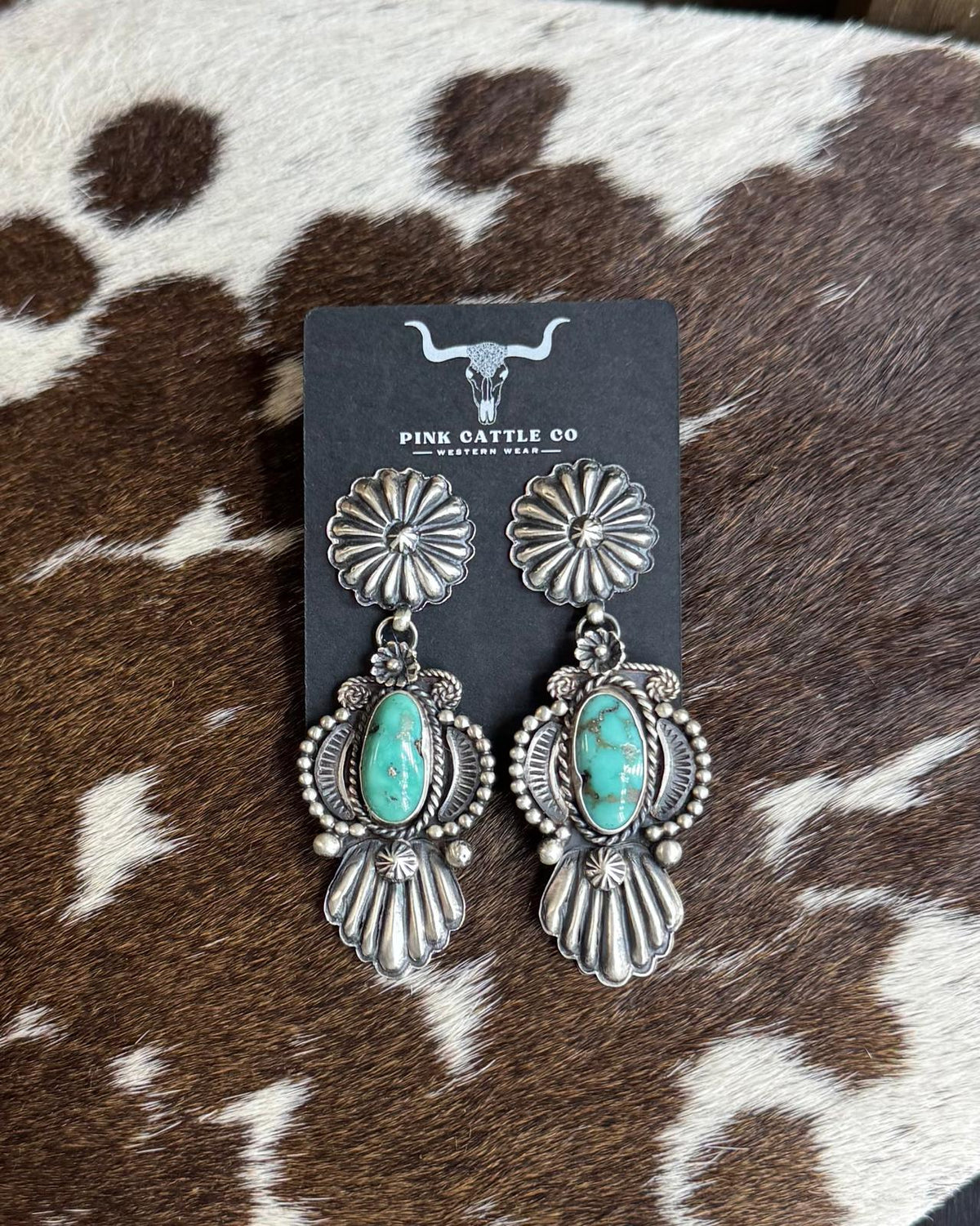 Flower Concho White Water Earrings *Native