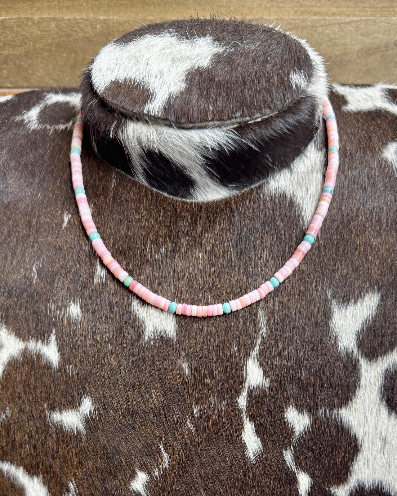 14" Pink Conch & Turquoise Stacker