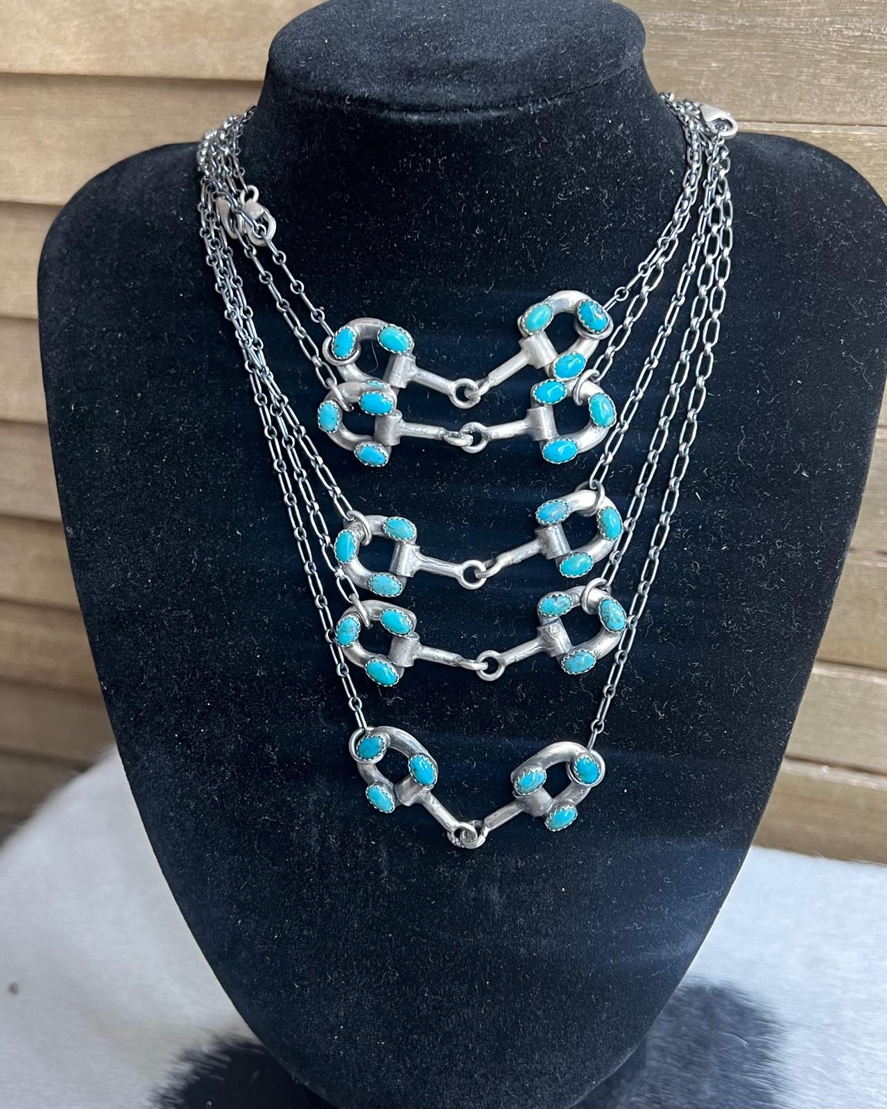 Turquoise Snaffle Bit Necklace *Native