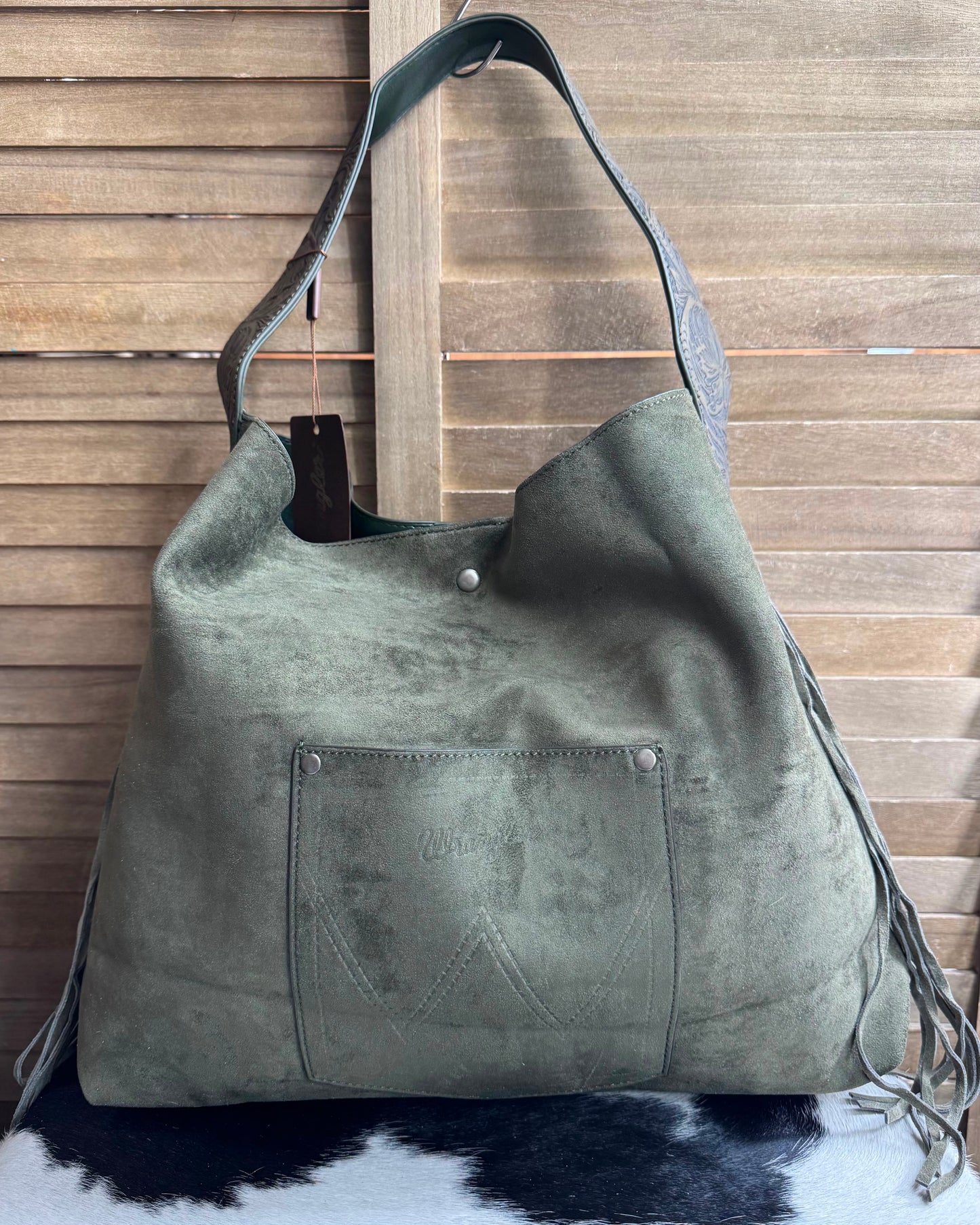 Wrangler Green Suede Bag